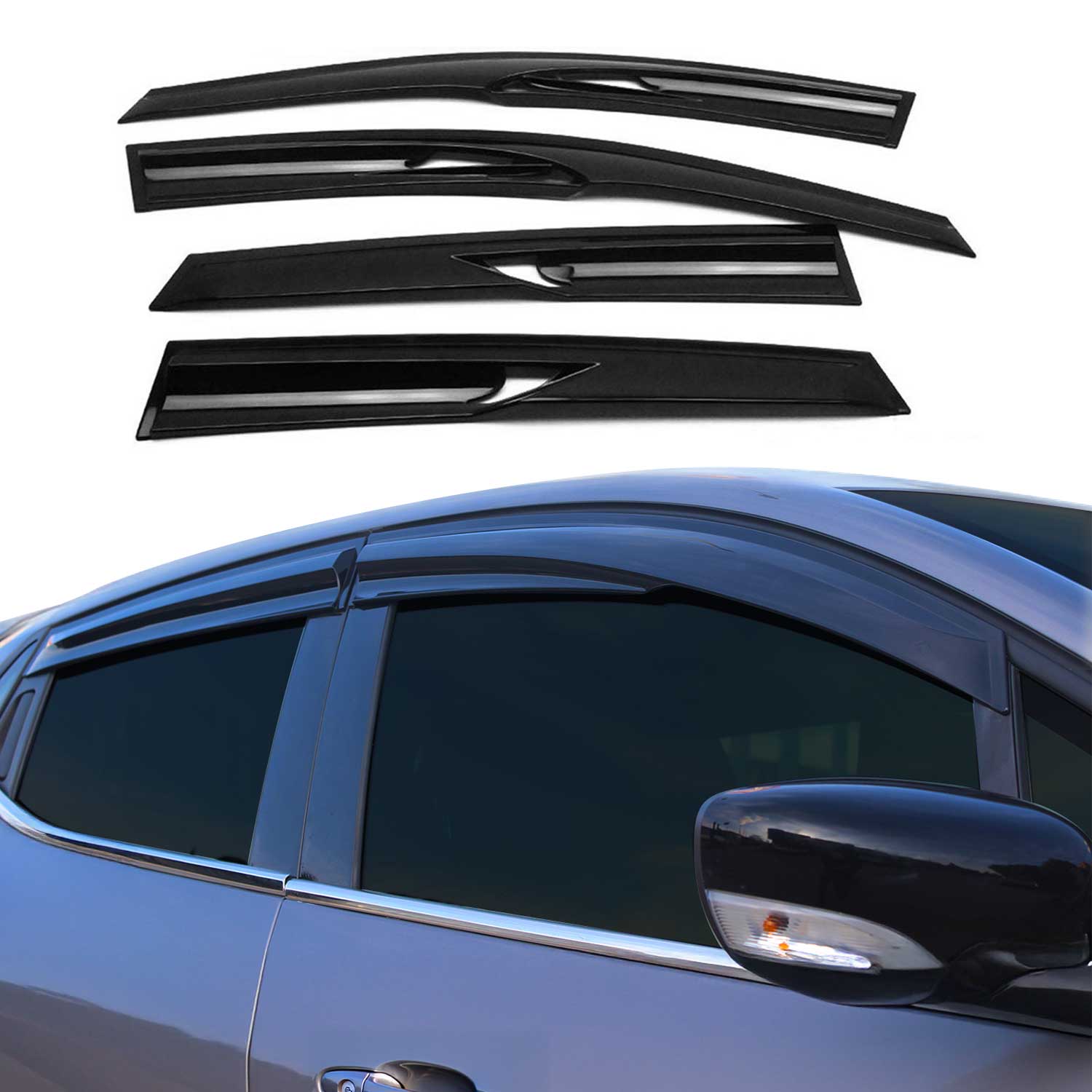 Déflecteurs De Vent Pluie D'air pour Mercedes Classe E 1996-2002 Berline 4 Pcs
