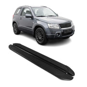 Marchepieds Latéraux pour Suzuki Grand Vitara 2006-2015 Alu Noir 3Porte 2Pcs