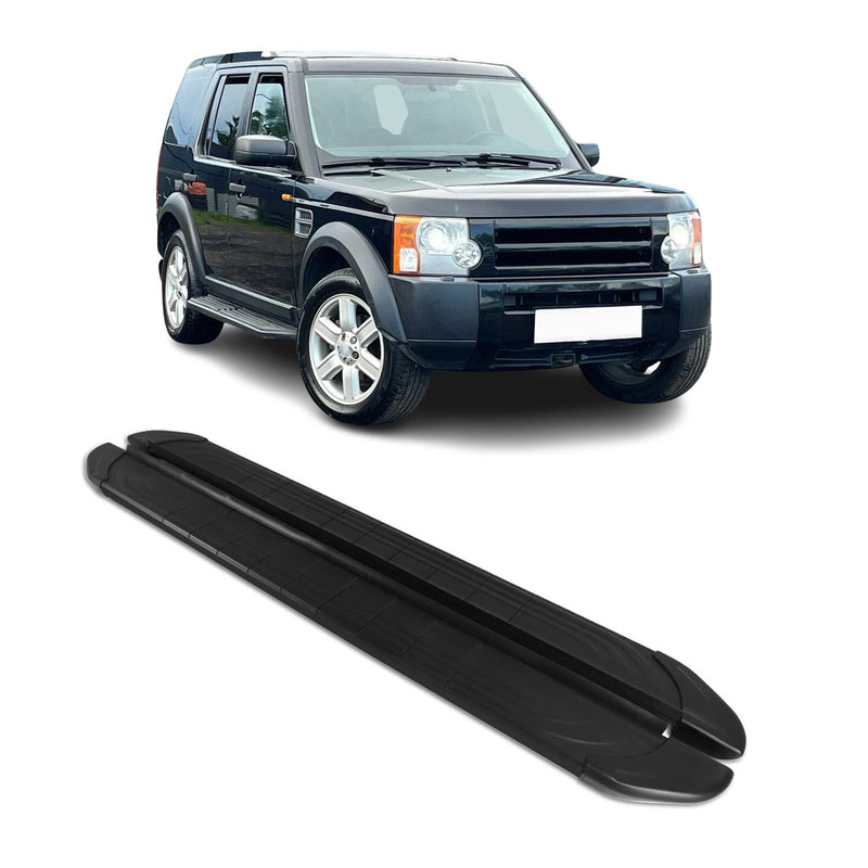 Marchepieds Latéraux pour Land Rover Discovery III 2004-2009 2Pcs Alu Noir