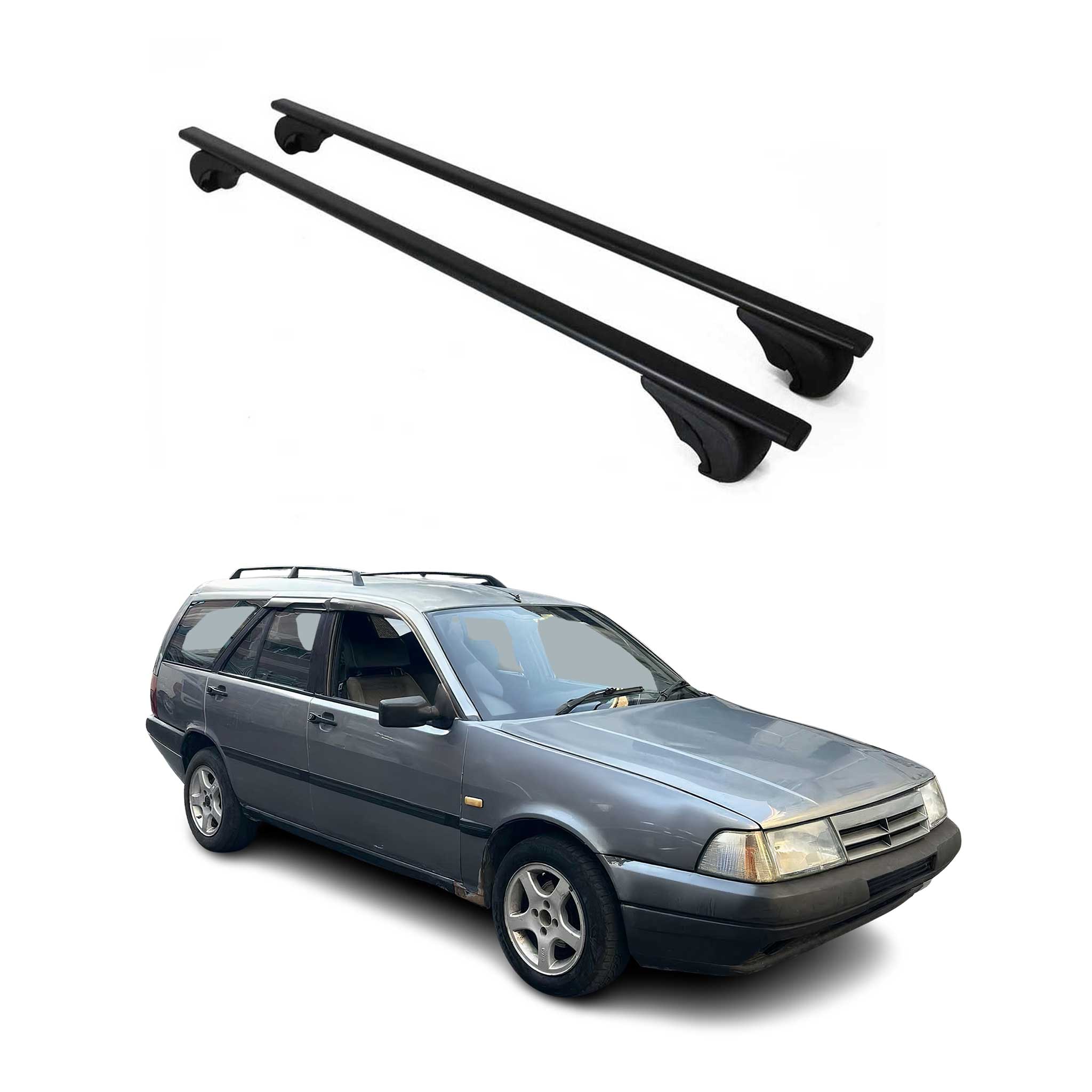 Barres de toit Transversales pour Fiat Tempra 1990-1996 Fer Noir