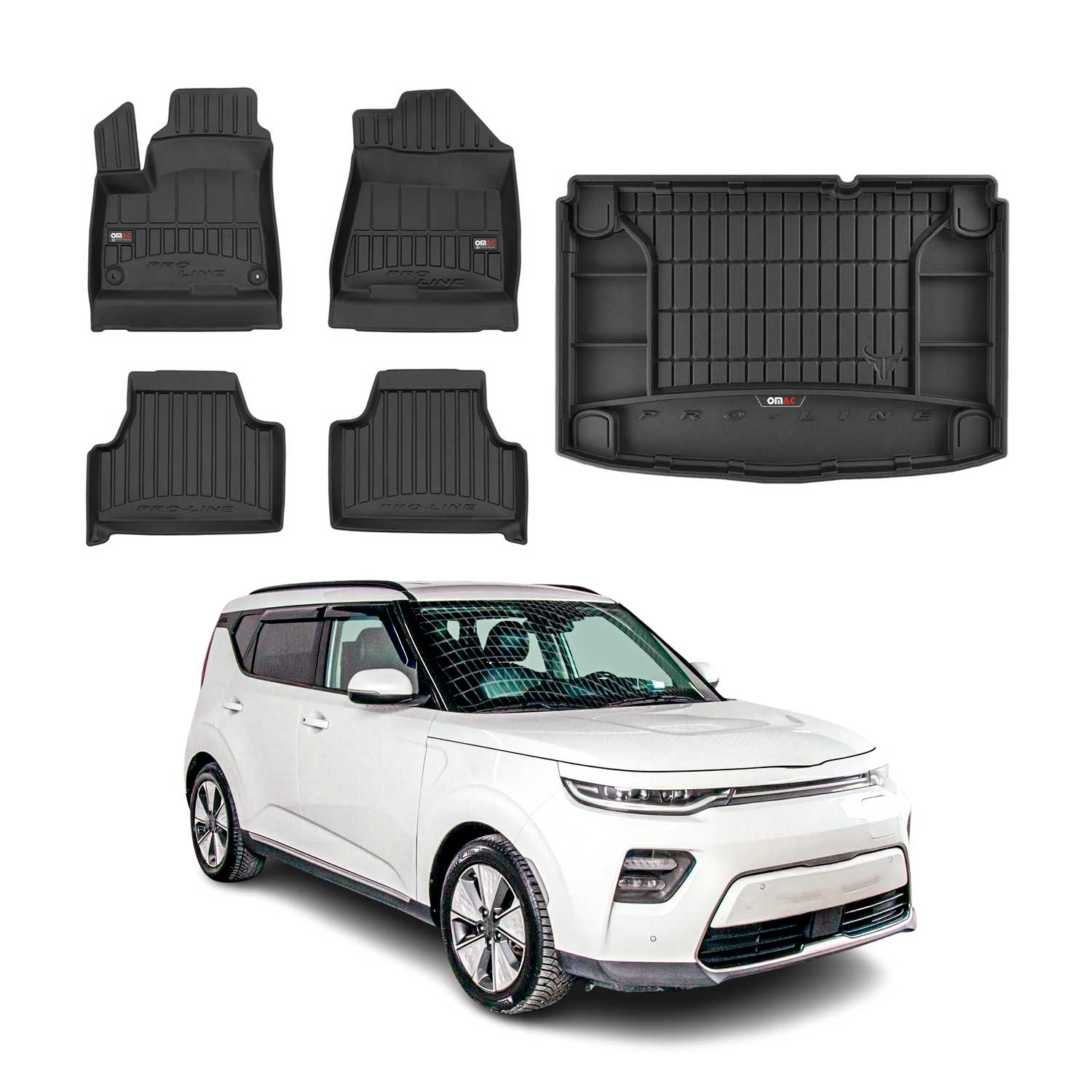 Kit Tapis de Sol et Coffre pour Kia E-Soul 2019-2022 TPE Noir