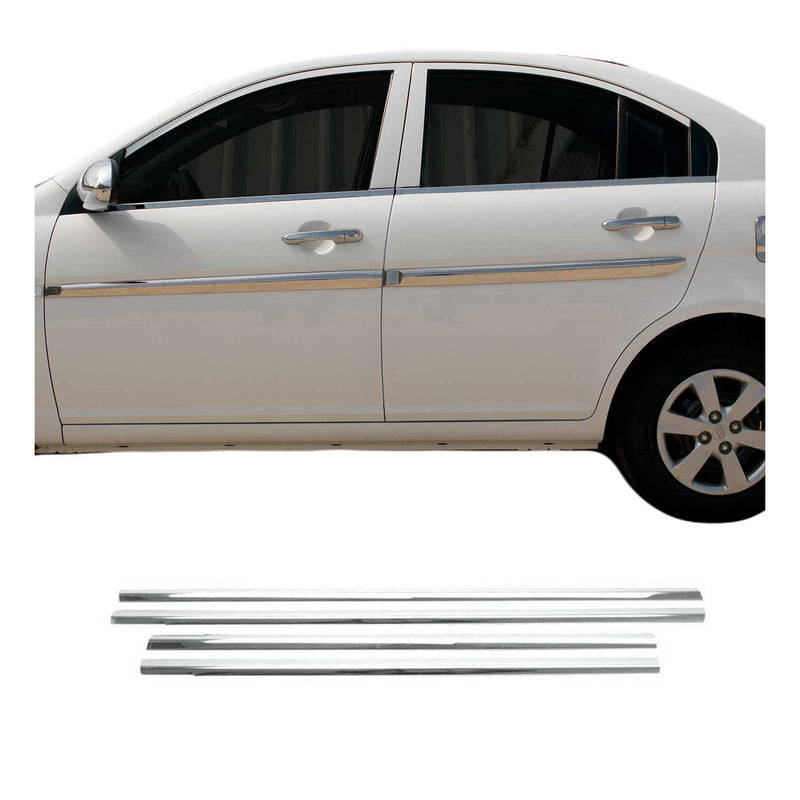 Baguettes pour contour Latérales pour Hyundai Accent 3 Era 2005-2011 inox chrome