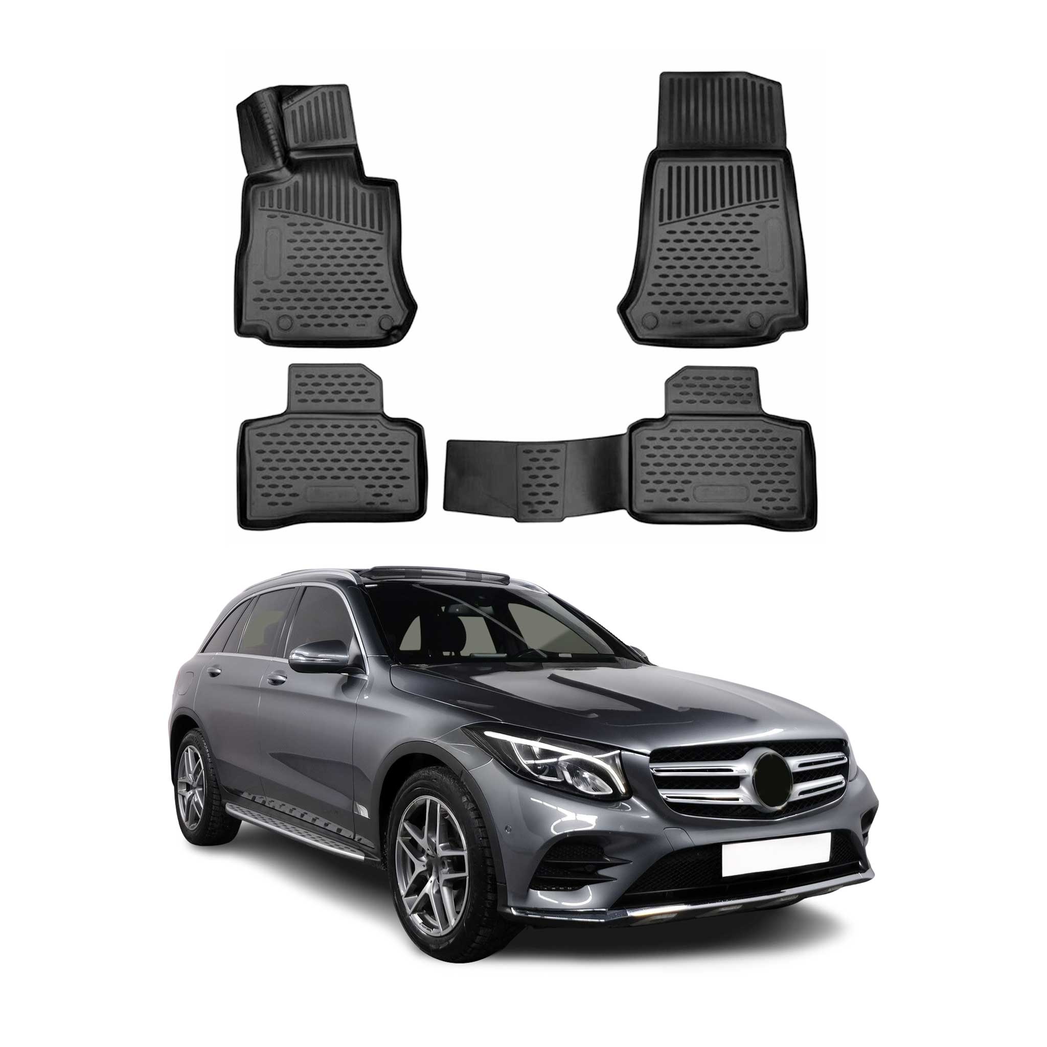OMAC Tapis de sol pour Mercedes GLC X253 C253 2015-2022 en caoutchouc Noir