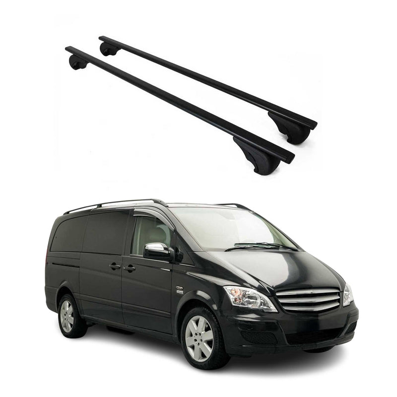 Barres de toit Transversales pour Mercedes Vito W639 2003-2014 Fer Noir
