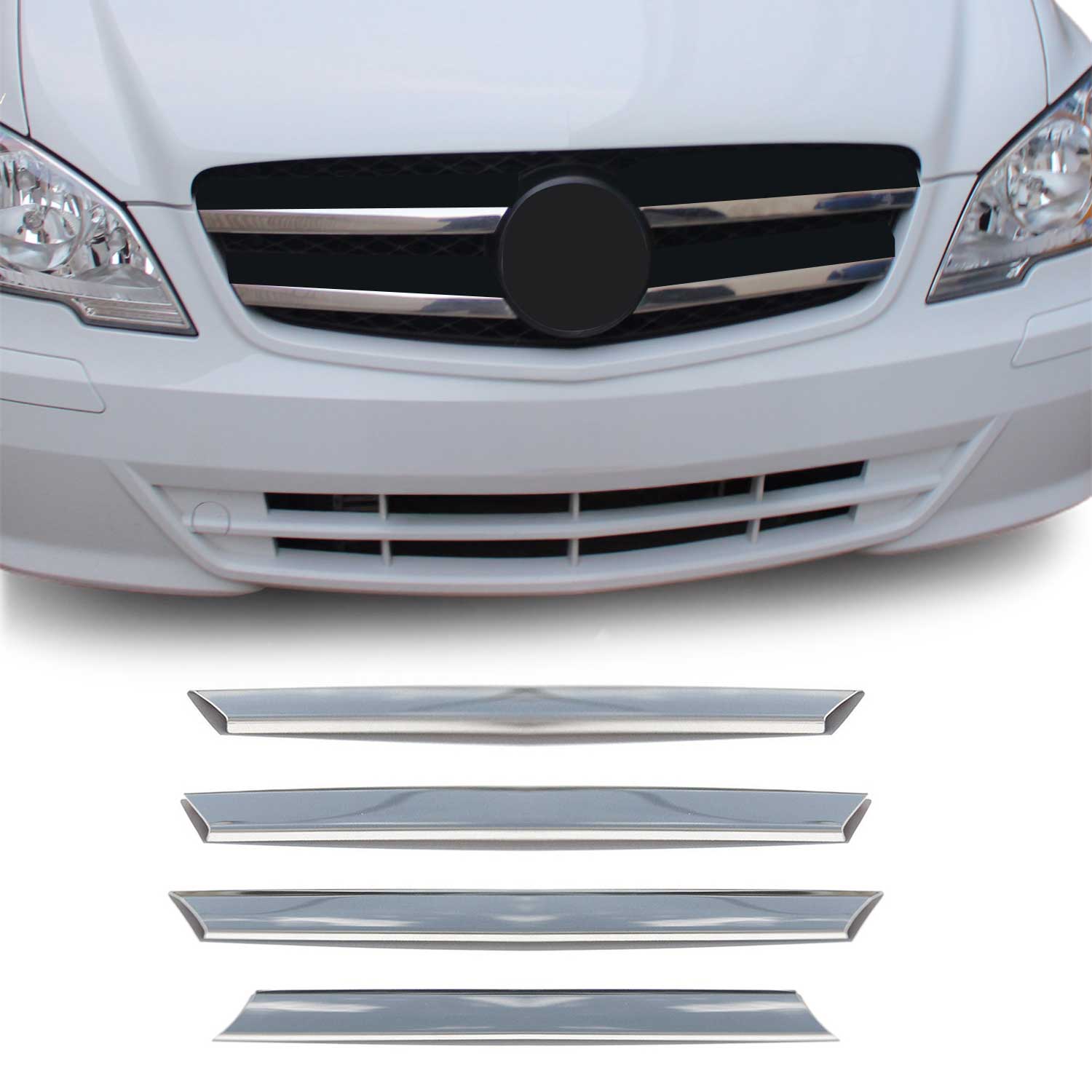Moulure de Grille de Calandre pour Mercedes Vito W639 2010-2014 Chromé 4Pcs