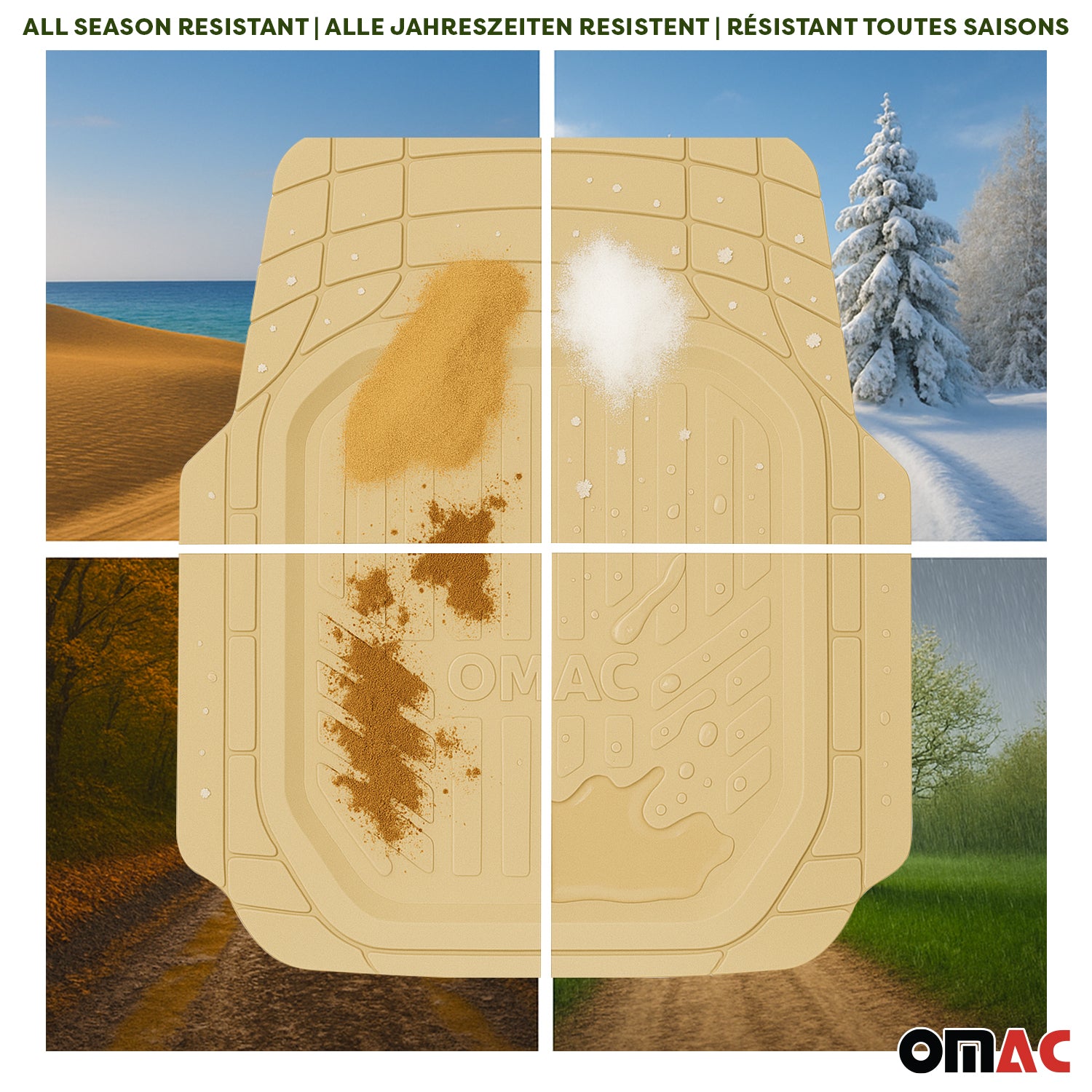 Tapis de Sol de Voiture Imperméable pour Cupra Tavascan 2024-2025 Beige 4 pcs