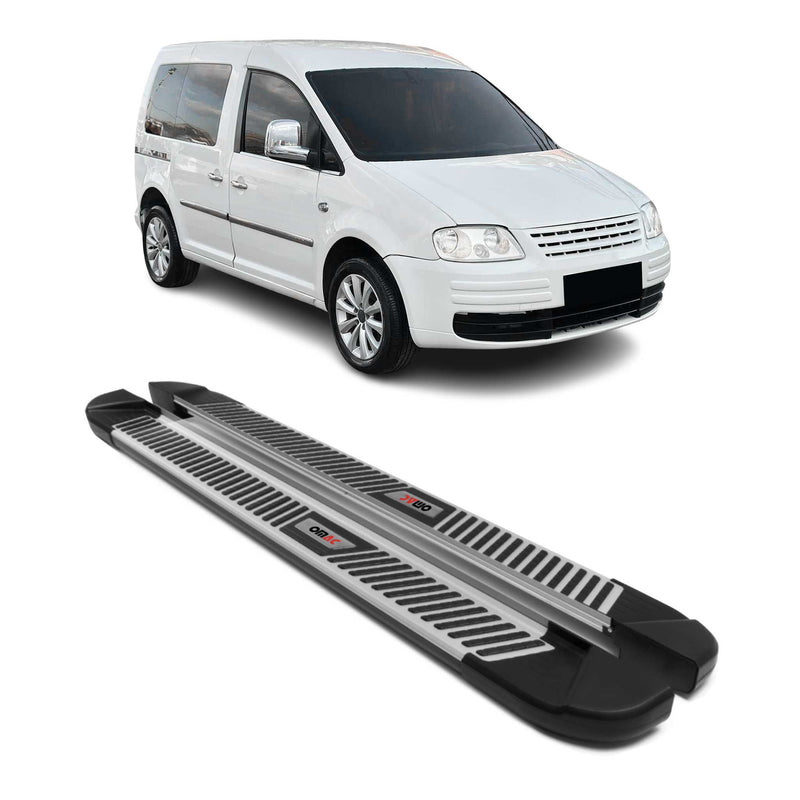 Marchepieds Latéraux pédale pour VW Caddy 2003-2020 L1 Noir Gris Aluminium 2Pcs