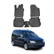OMAC Tapis de sol pour Volkswagen Caddy III 2003-2020 sur mesure caoutchouc Noir
