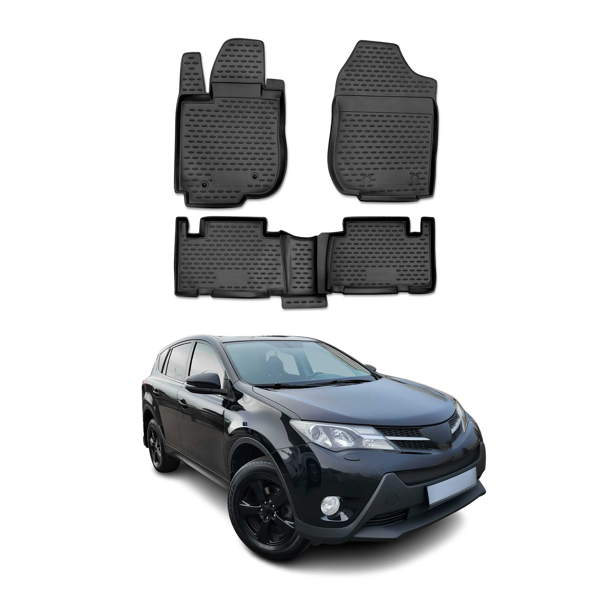 Tapis de Sol pour Toyota RAV4 2006-2013 Caoutchouc TPE Noir