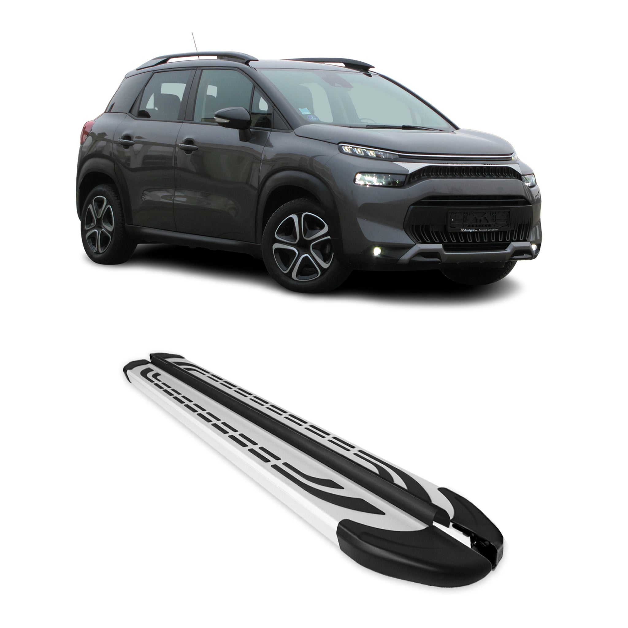 Marchepieds Latéraux pédale pour Citroen C3 Aircross 2017-2024 Aluminium Gris 2x