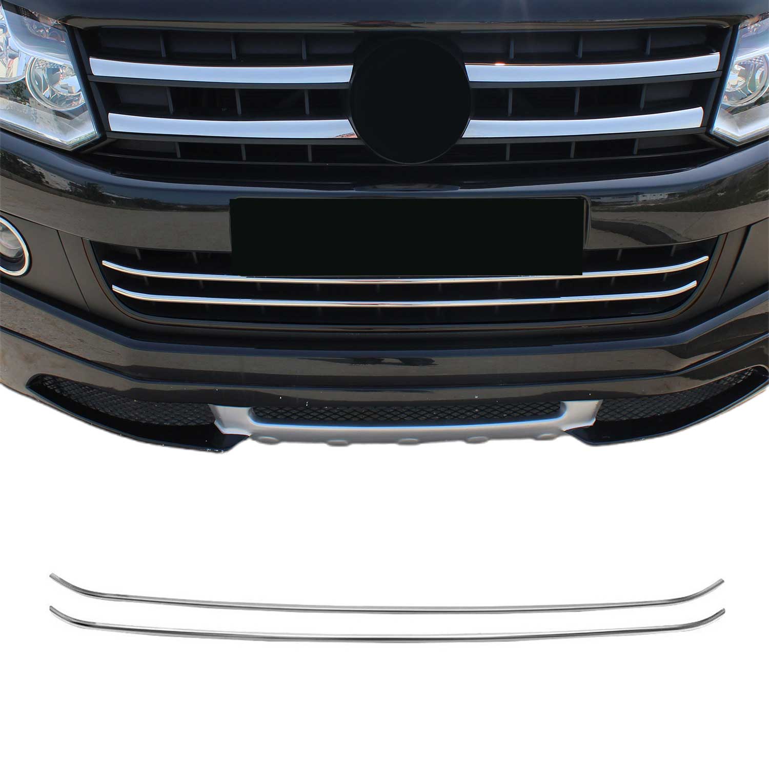 Moulure de Grille de Calandre pour VW Amarok 2010-2022 Chromé 2Pcs