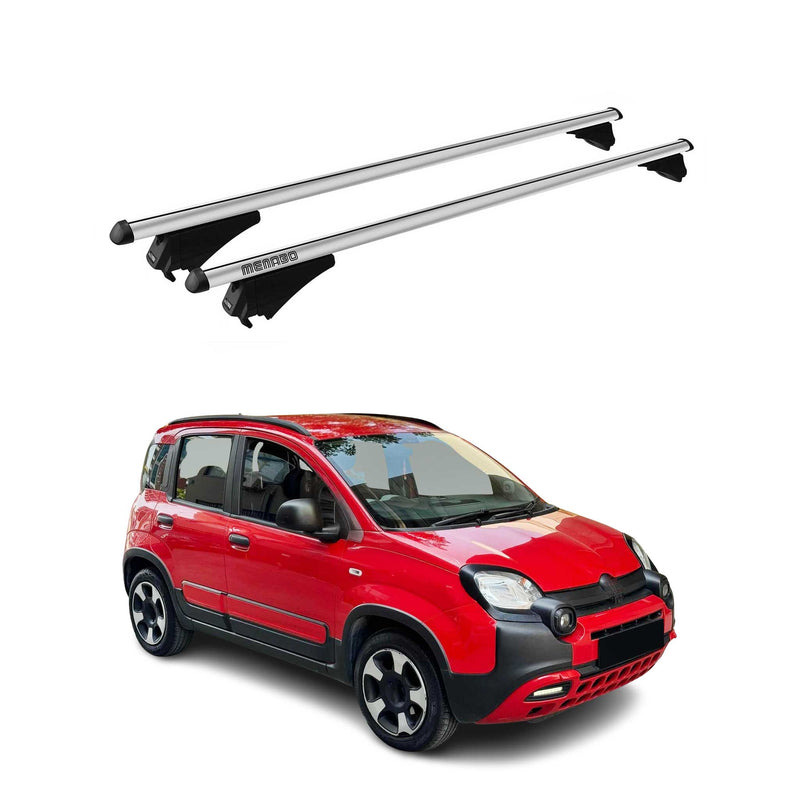 Barres de toit transversales pour Fiat Panda 169 2003-2012 90kg Alu Gris