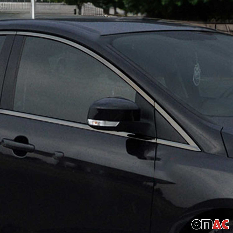Baguettes pour contour Latérales pour Ford Focus III 2011-2018 inox chrome fonce