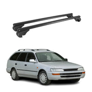Barres de toit Transversales pour Toyota Corolla mk7 Break 1992-1997 Alu Noir 2x