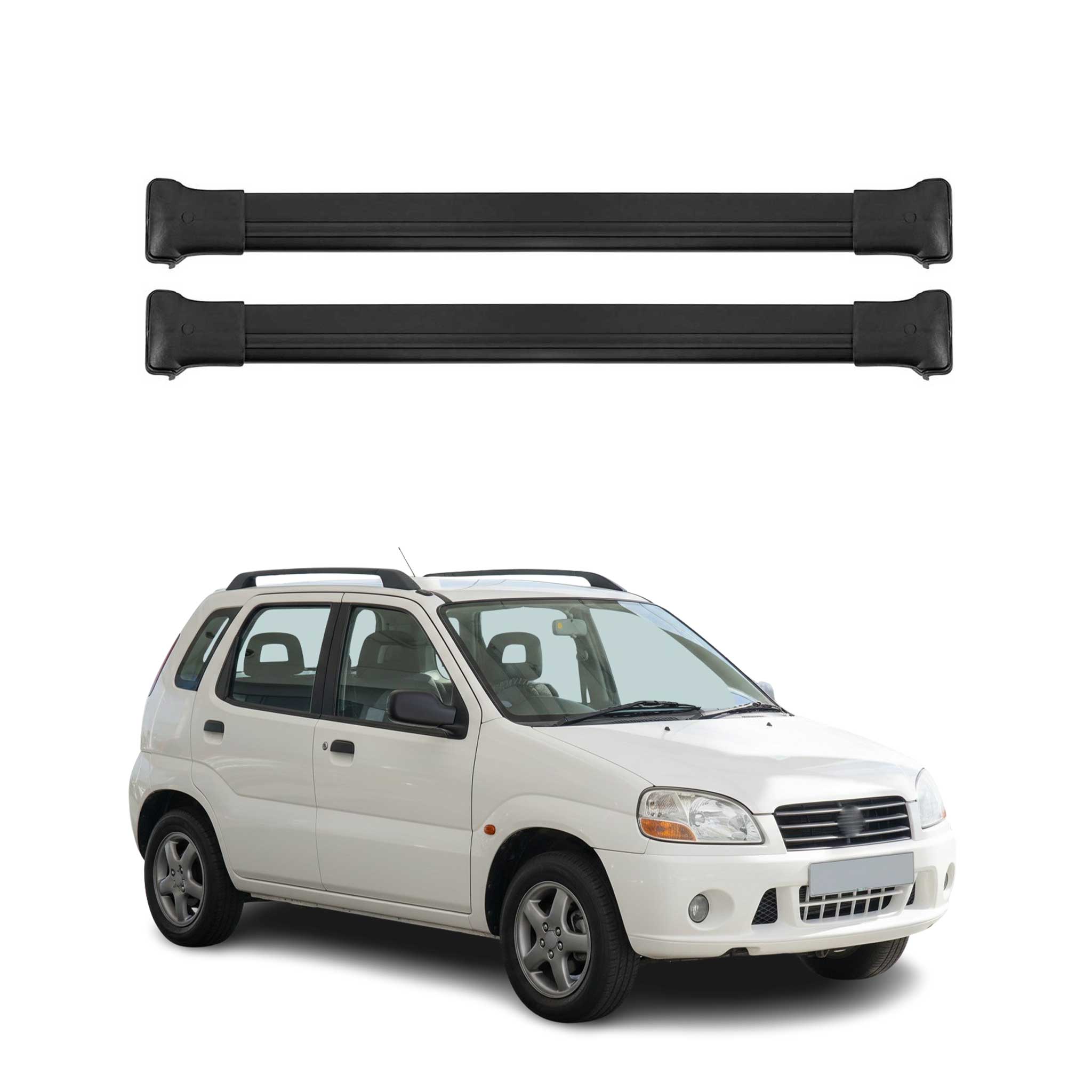 Barres de toit transversales pour Suzuki Ignis I 2004-2006 FL 5Portes Alu Noir