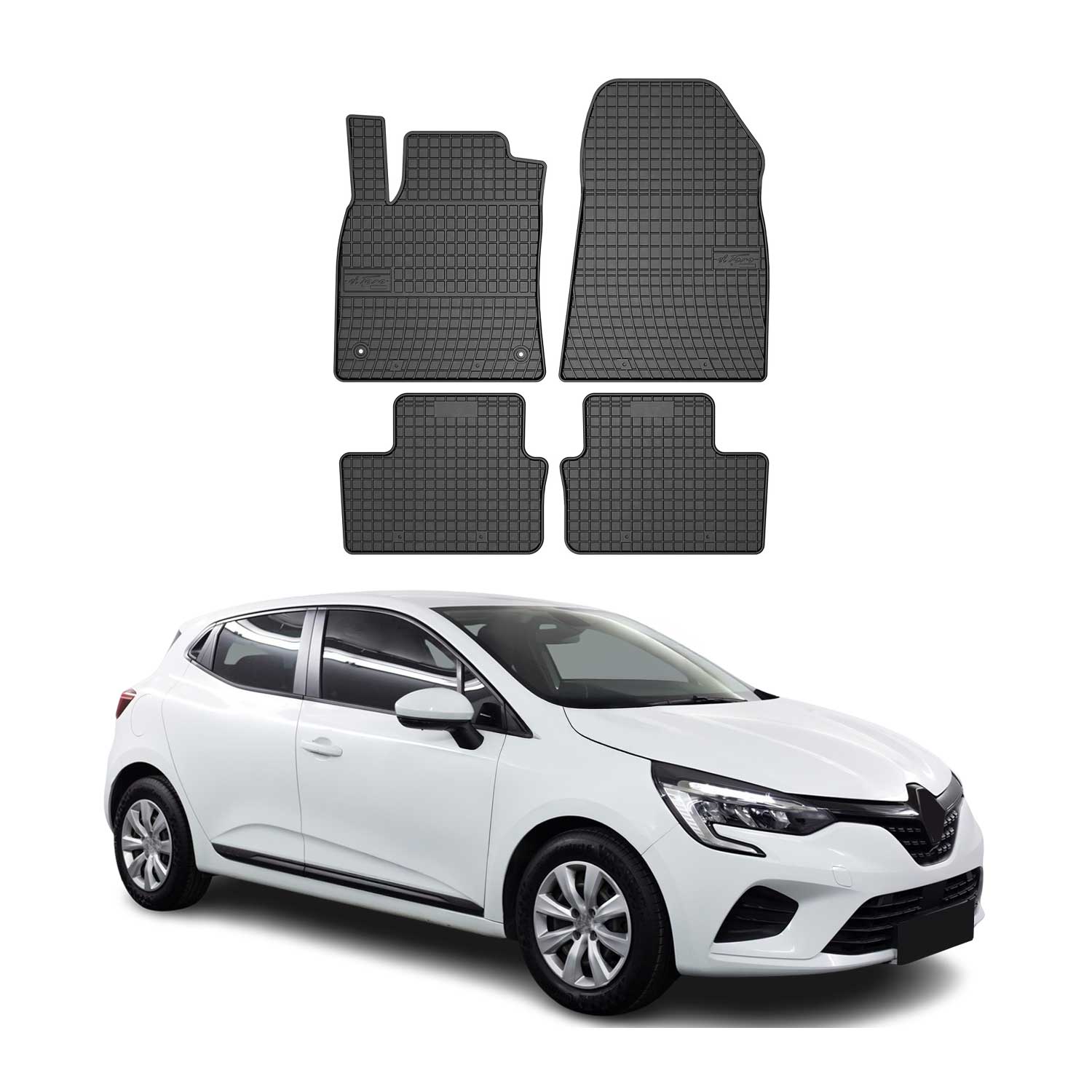Tapis de Sol pour Renault Clio 2019-2025 Caoutchouc Noir