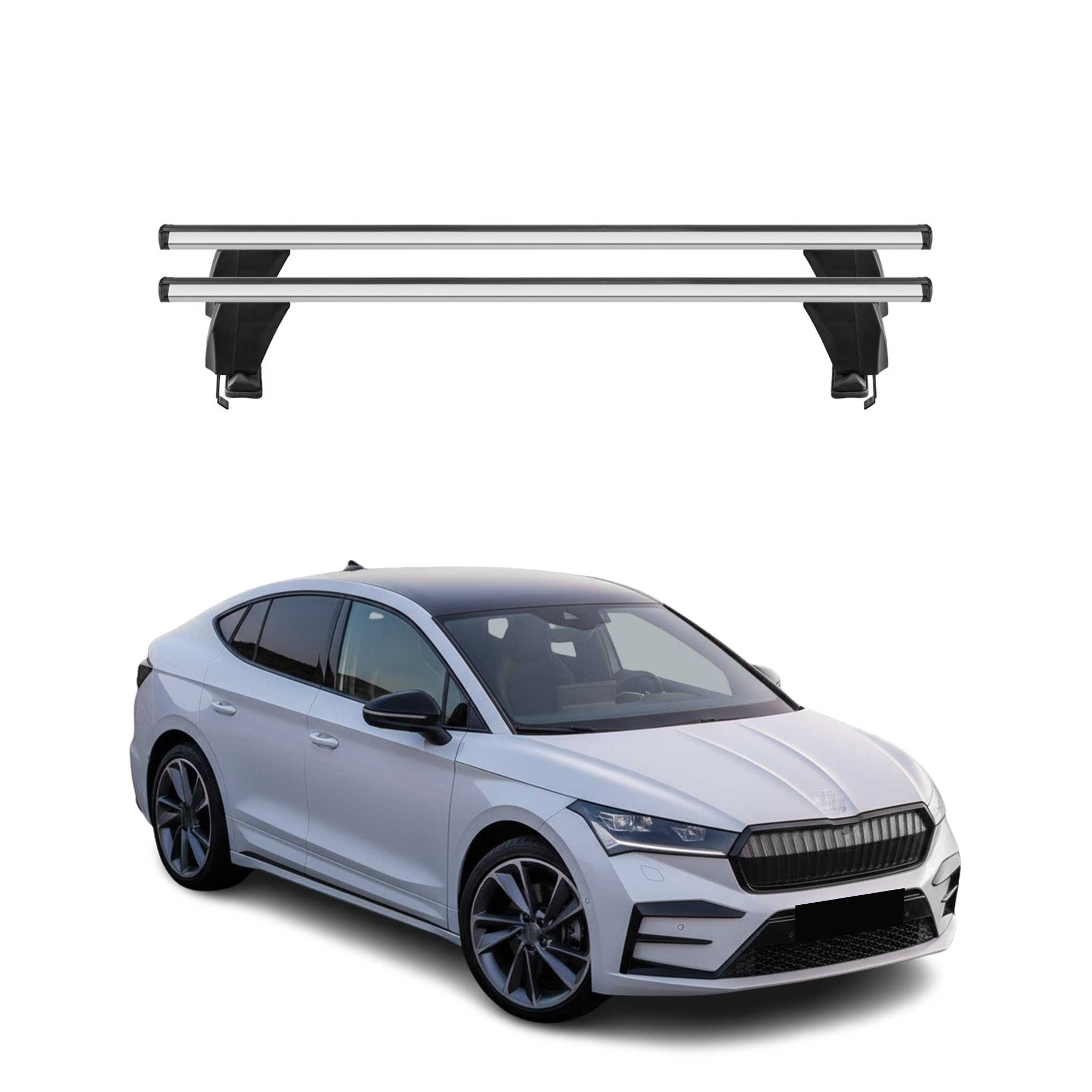 Menabo Barres de toit transversales pour Skoda Enyaq Coupè 2022-26 Alu Gris 2x