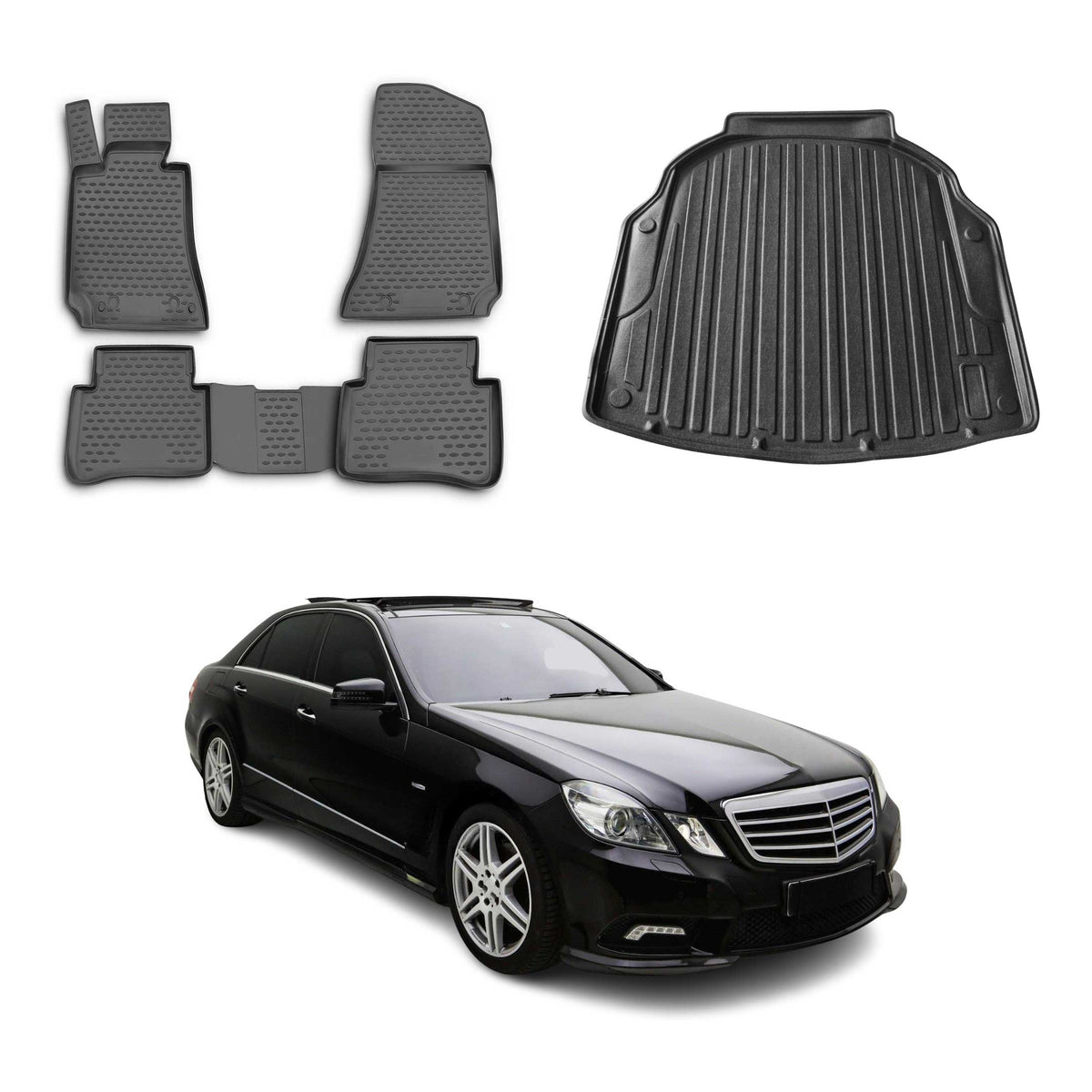 OMAC Kit Tapis de Sol et Coffre pour Mercedes Classe E W212 2010-2015