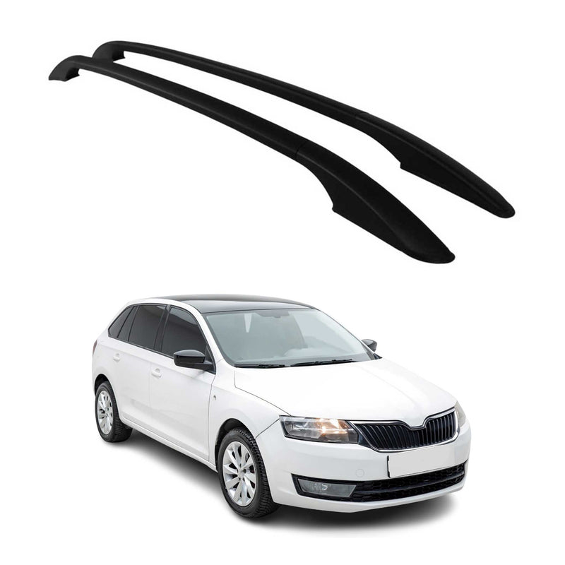 Barres de toit longitudinales pour Skoda Rapid Spaceback 2013-2019 en Alu noir