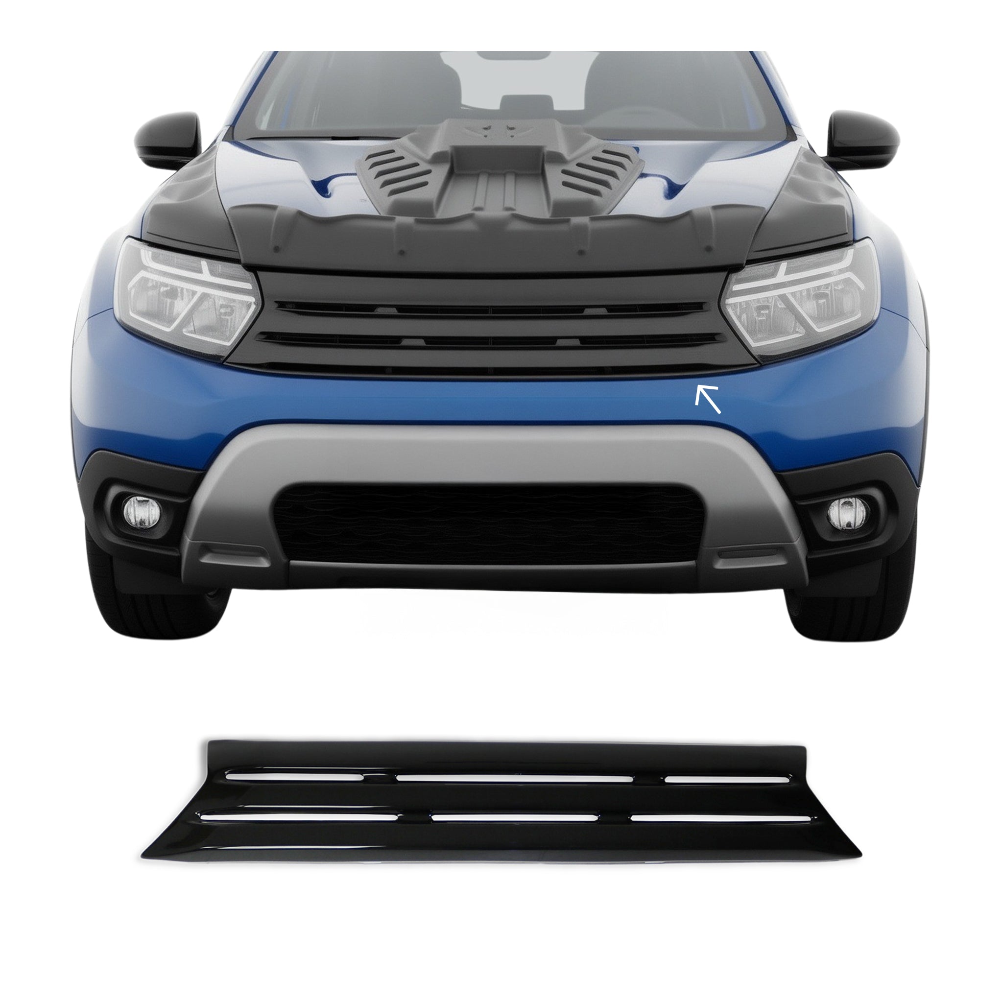 Moulure de Grille de Calandre pour Dacia Duster mk2 2018-2024 ABS Noir