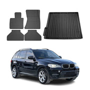 Kit Tapis de sol et coffre pour BMW X5 E70 2006-2013 Noir TPE