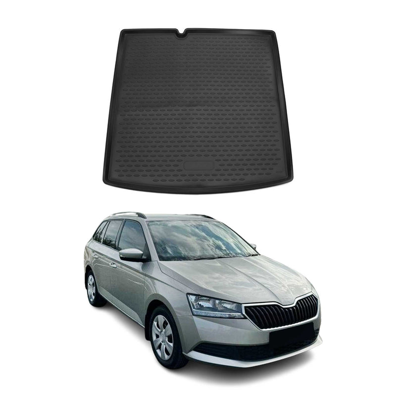 Tapis de Coffre pour Skoda Fabia 2015-2018 TPE Noir