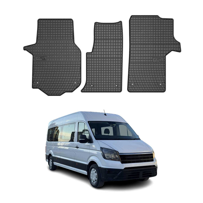 Tapis de Sol pour VW Crafter 2016-2025 Convient à 1ème rangée Noir Caoutchouc