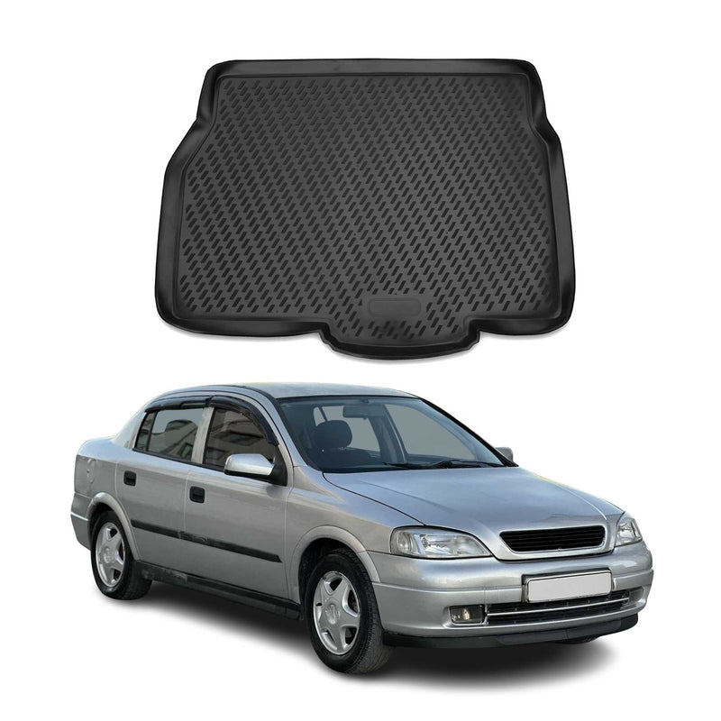 Tapis de Coffre pour Opel Astra H Berline 2004-2014 en Caoutchouc Noir