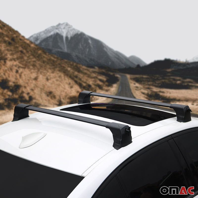 Barres de toit transversales pour Alfa Romeo Tonale 2022-2025 Aluminium Noir 2x