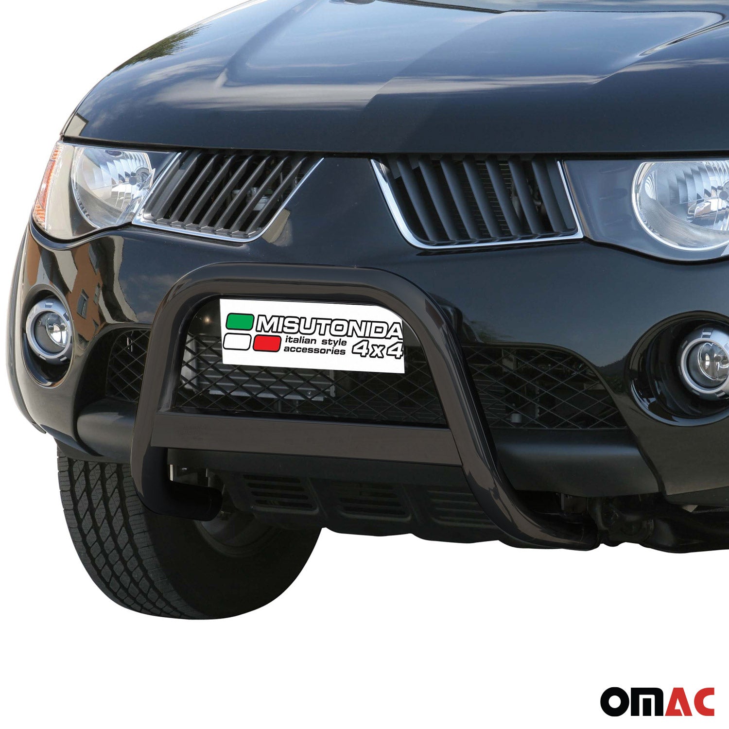Pare-buffle Avant pour Mitsubishi L200 2006-2009 63 mm en Acier Noir