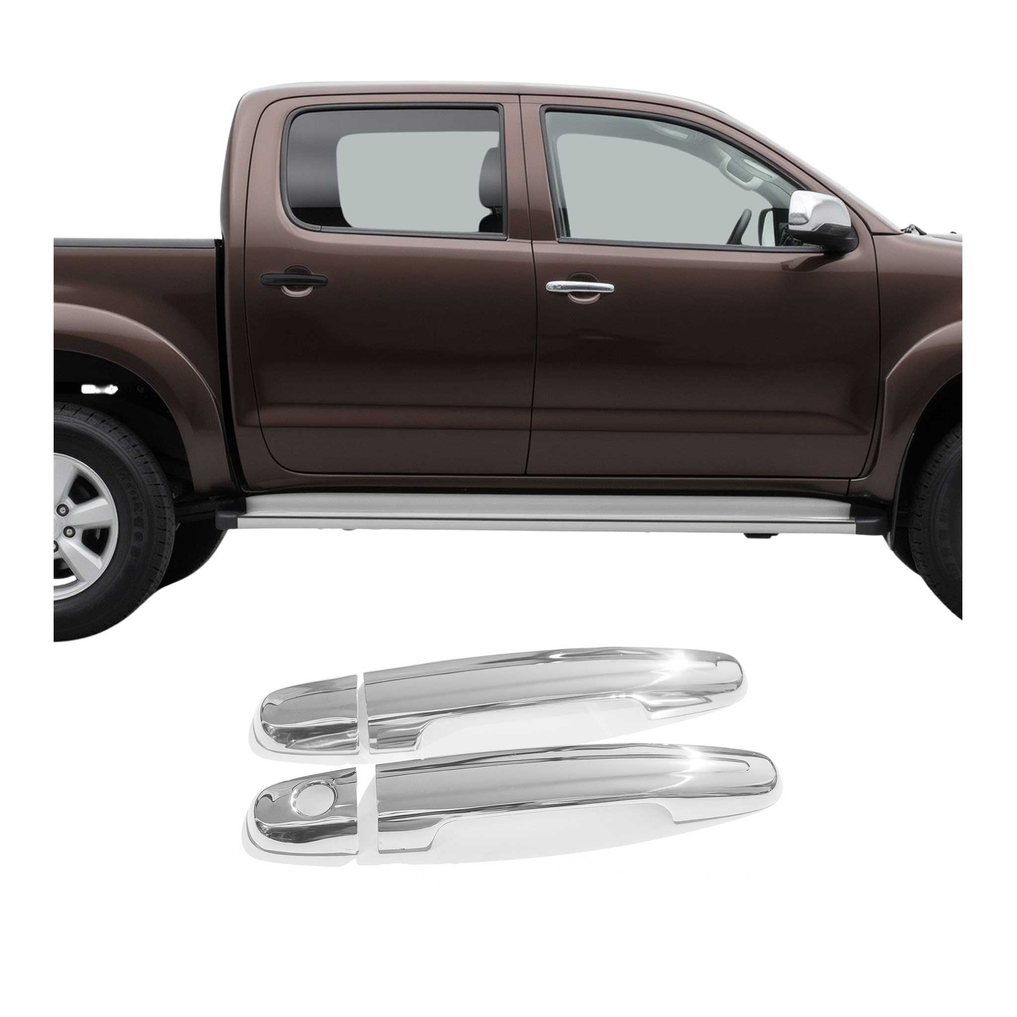 Couverture de poignée de porte pour Toyota Hilux 2005-2015 en Acier Inoxydable