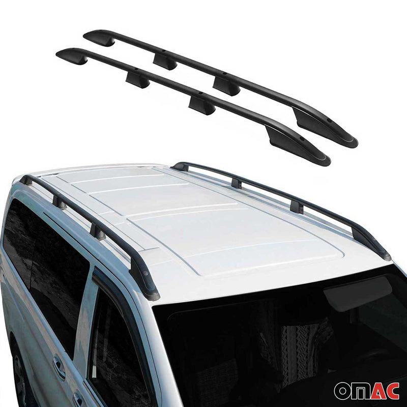 Barres de toit longitudinales pour VW III Caddy 2003-2015 L2 Long Alu Noir 2x