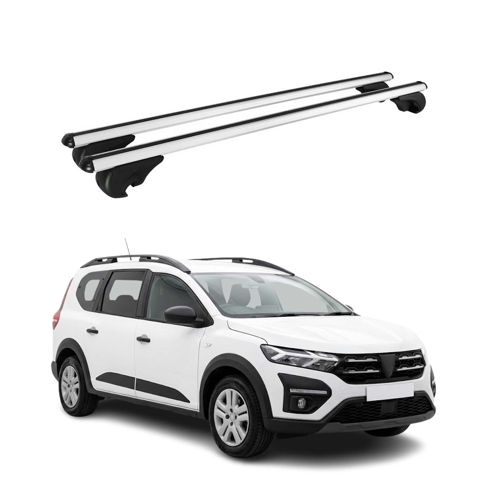 Barres de toit Transversales pour Dacia Jogger 2022-2026 TÜV Aluminium Gris 2Pcs