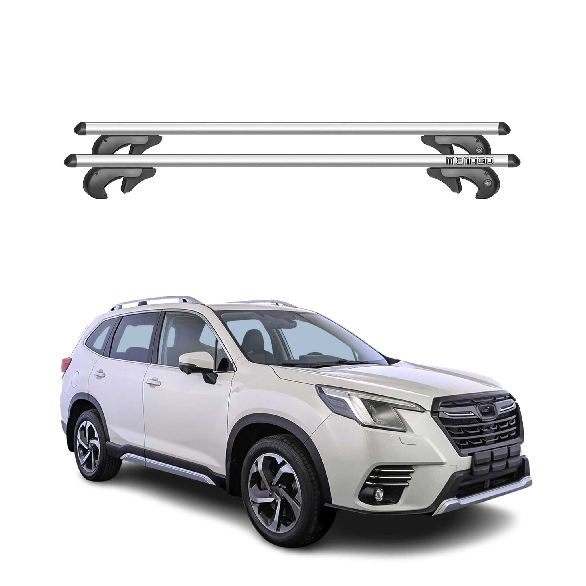 Barres de toit transversales pour Subaru Forester 2019-2025 Aluminium Gris 2x