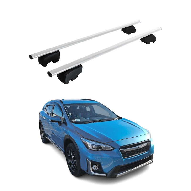 Barres de toit Transversales pour Subaru Crosstrek Hybrid 2019-2023 Gris ABE