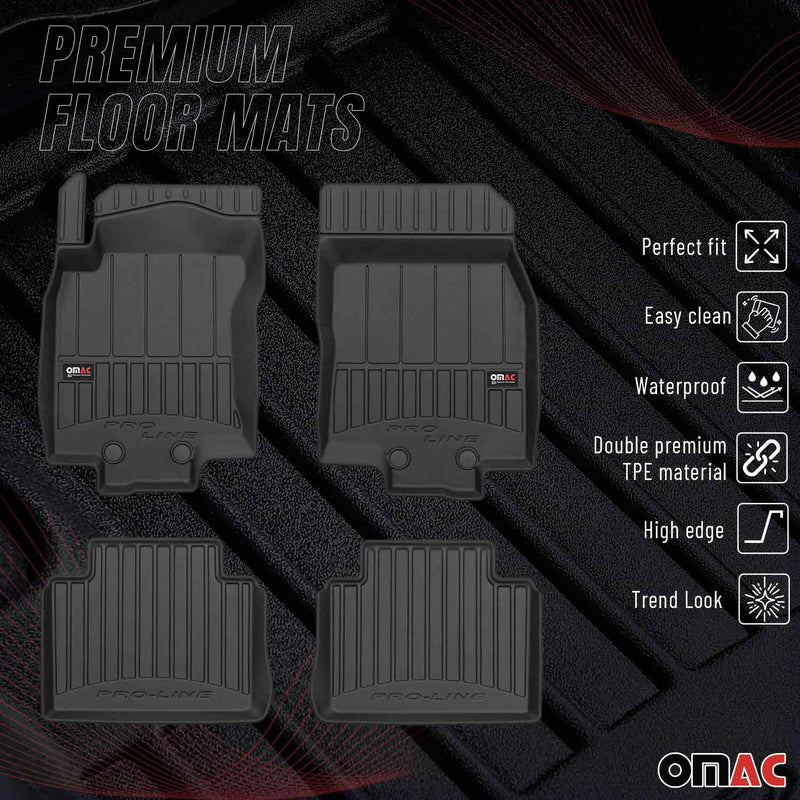 OMAC Tapis de sol en caoutchouc pour Nissan X-Trail 2013-2021 Noir Premium