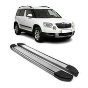 Marchepieds Latéraux pédale pour Skoda Yeti 2009-2017 Argent Aluminium 2Pcs