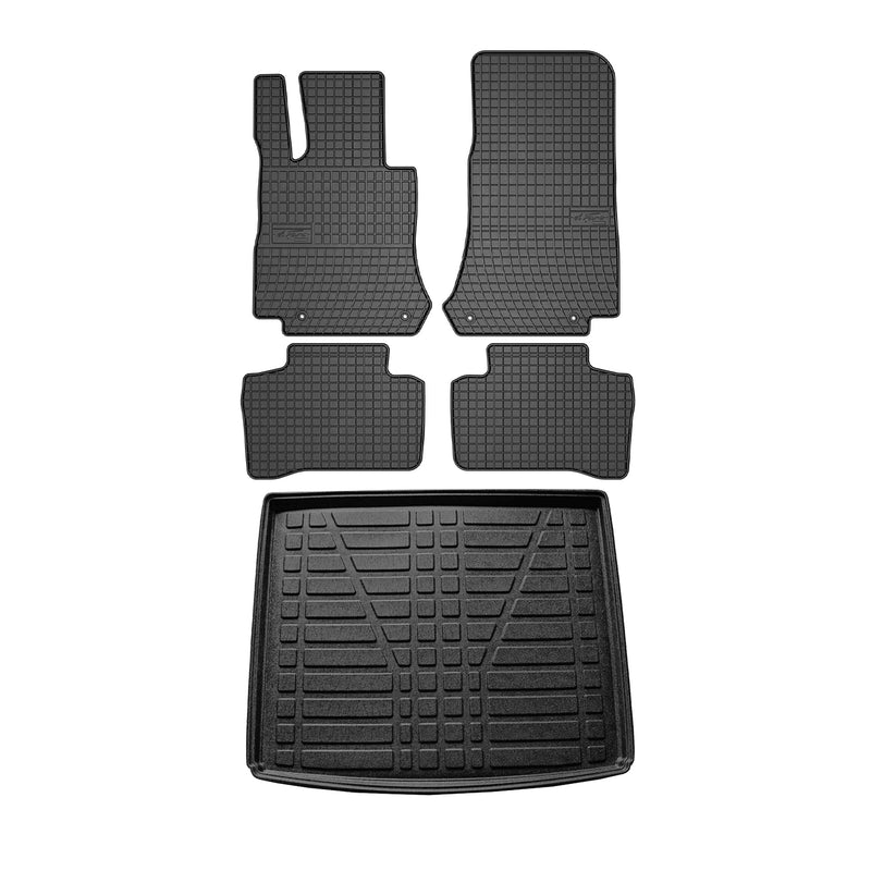 Kit Tapis de sol et coffre pour Mercedes GLC 2015-2024 TPE Noir