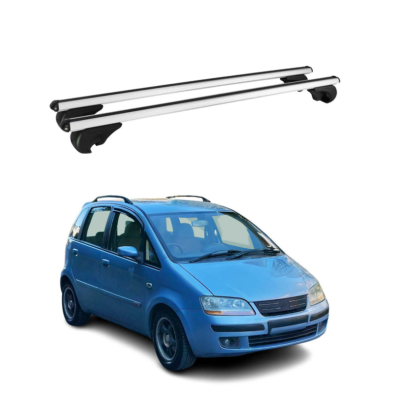 Barres de toit Transversales pour Fiat Idea 2004-2012 Aluminium Argent