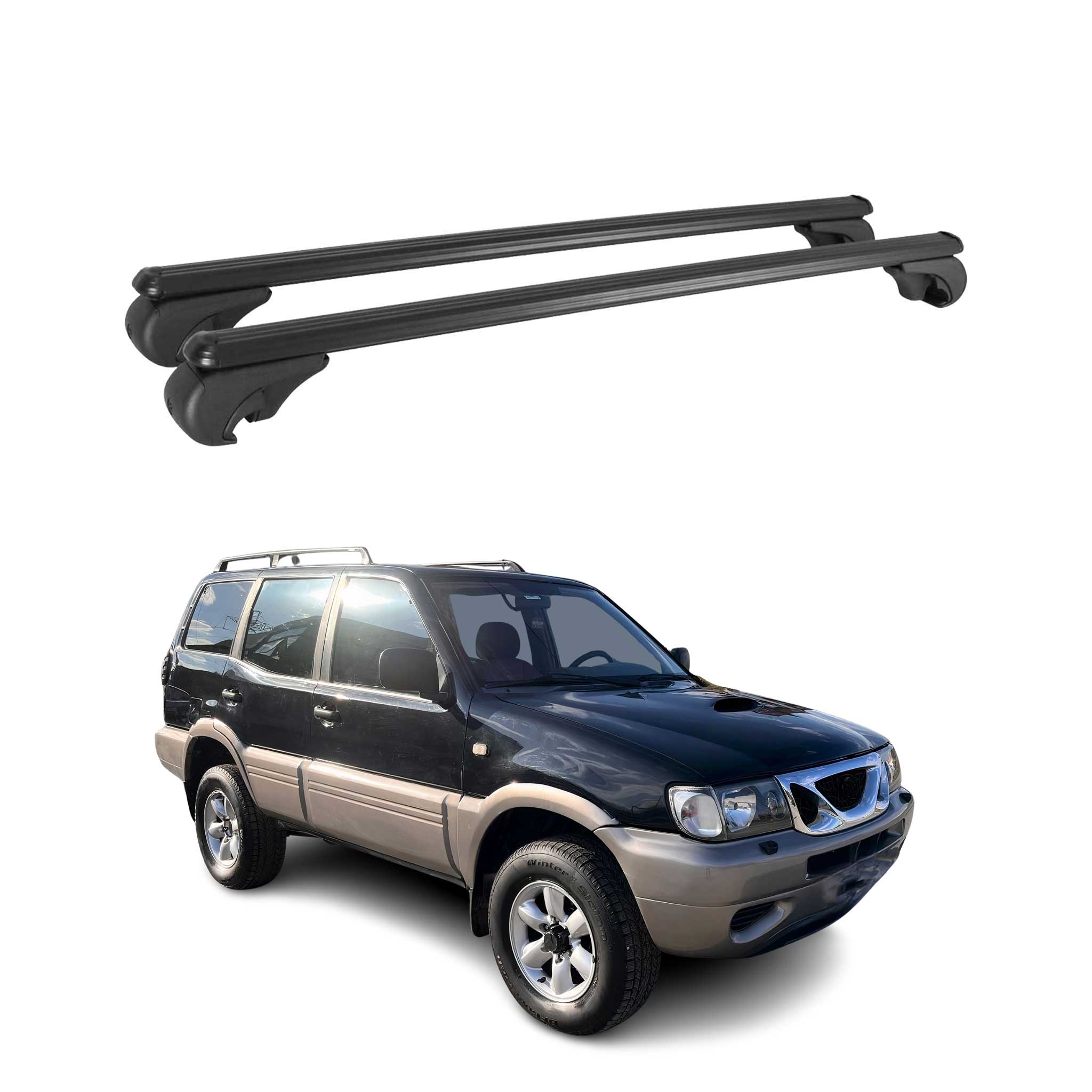 Barres de toit Transversales pour Nissan Terrano R20 1992-2007 Aluminium Noir