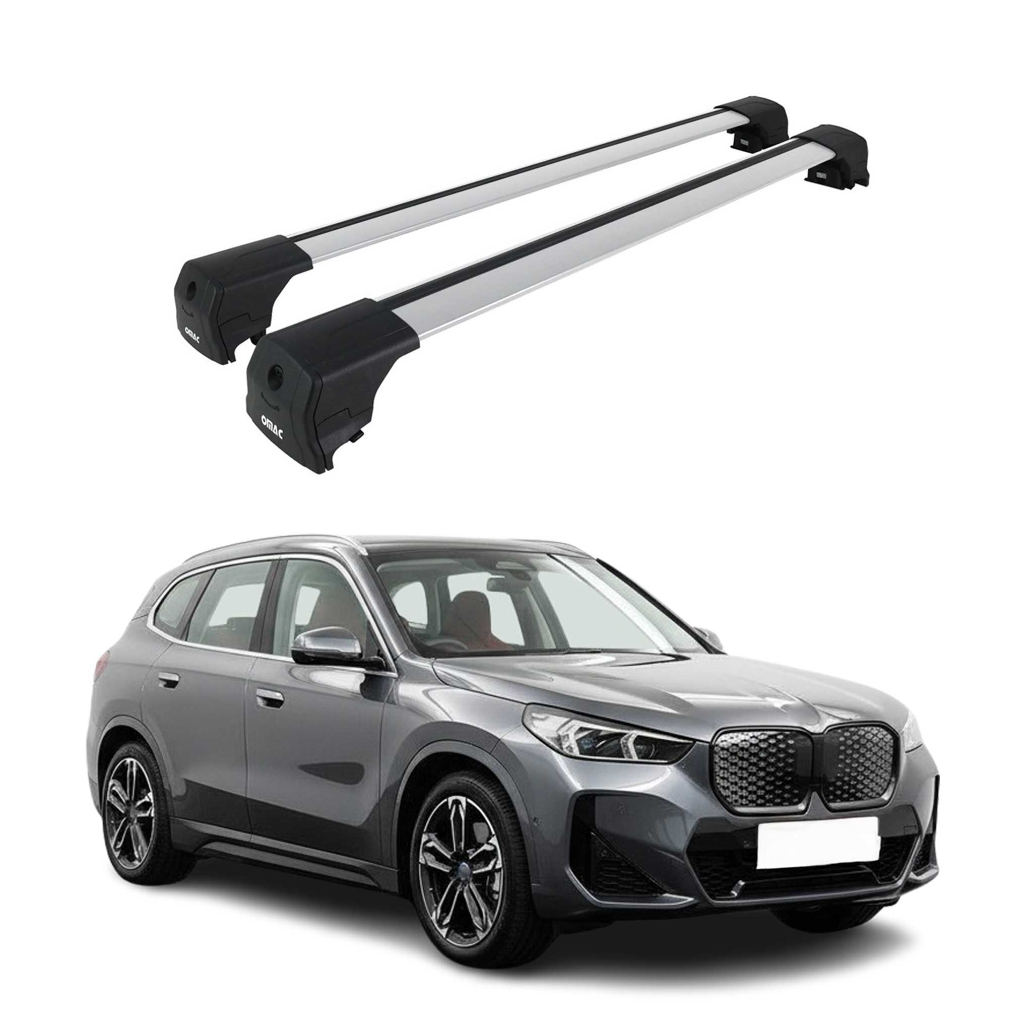 Barres De Toit Transversales pour BMW iX1 U11 2022-2026 Aluminium Gris 2Pcs