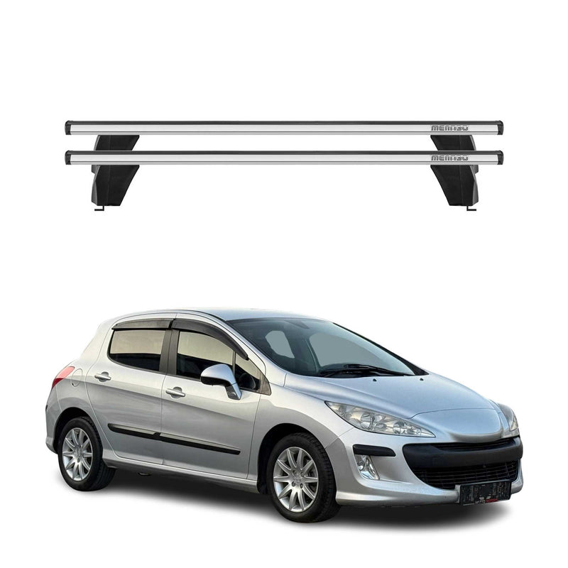 Menabo Barres de toit Transversales pour Peugeot 308 2007-2014 Alu Gris 2x ABE