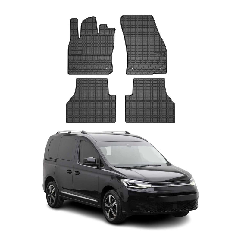 Tapis de Sol pour VW Caddy 2020-2022 Caoutchouc Noir