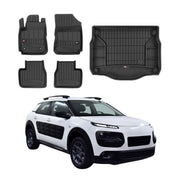 Kit Tapis de Sol et Coffre pour Citroen C4 Cactus 2014-2020 TPE Noir