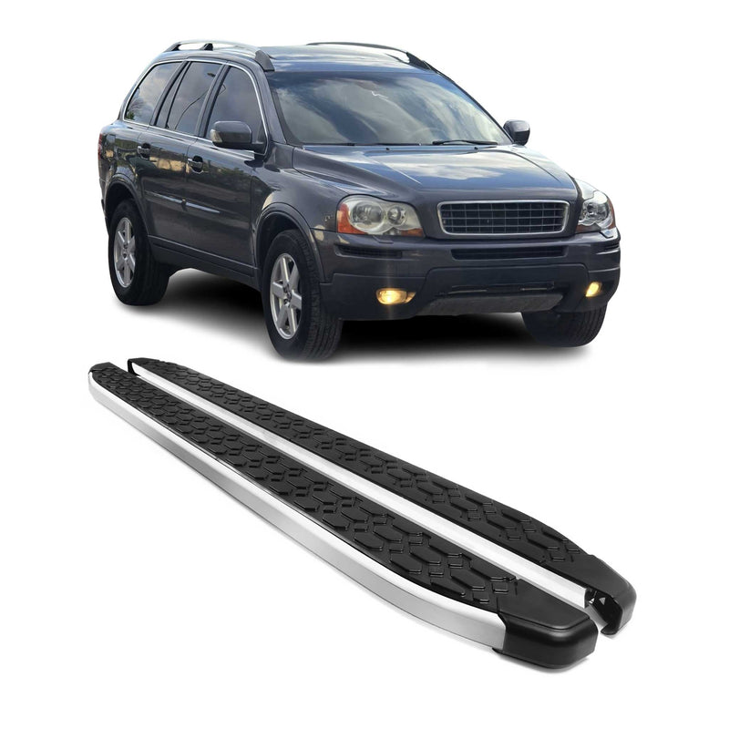 Marchepieds Latéraux pédale pour Volvo XC90 2002-2014 Gris Noir Aluminium 2Pcs