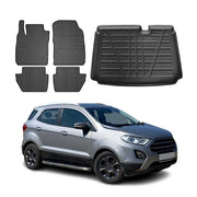 Kit Tapis de sol et coffre pour Ford Ecosport 2011-2024 TPE Noir