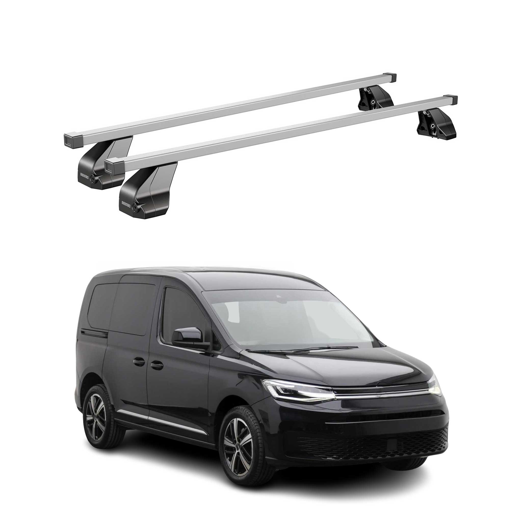 Barres de toit transversales pour VW Caddy 2020-2026 Acier Gris