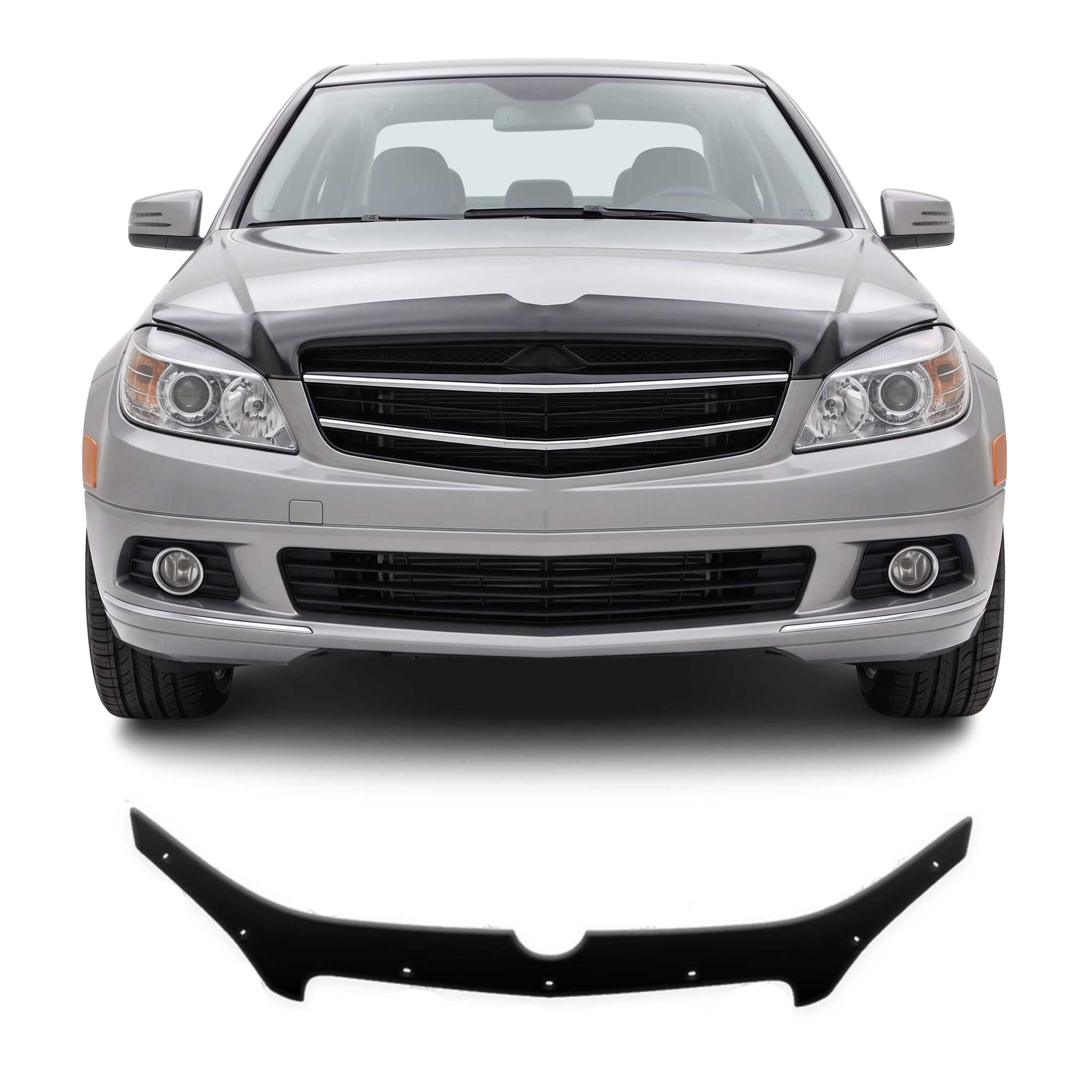 Deflecteurs d'air capot de voiture pour Mercedes C Klasse 2007-26 Acrylique Noir