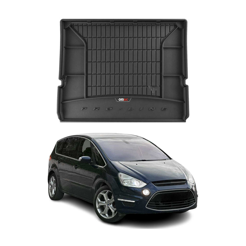 Tapis de Coffre pour Ford S-Max 2006-2014 Noir TPE