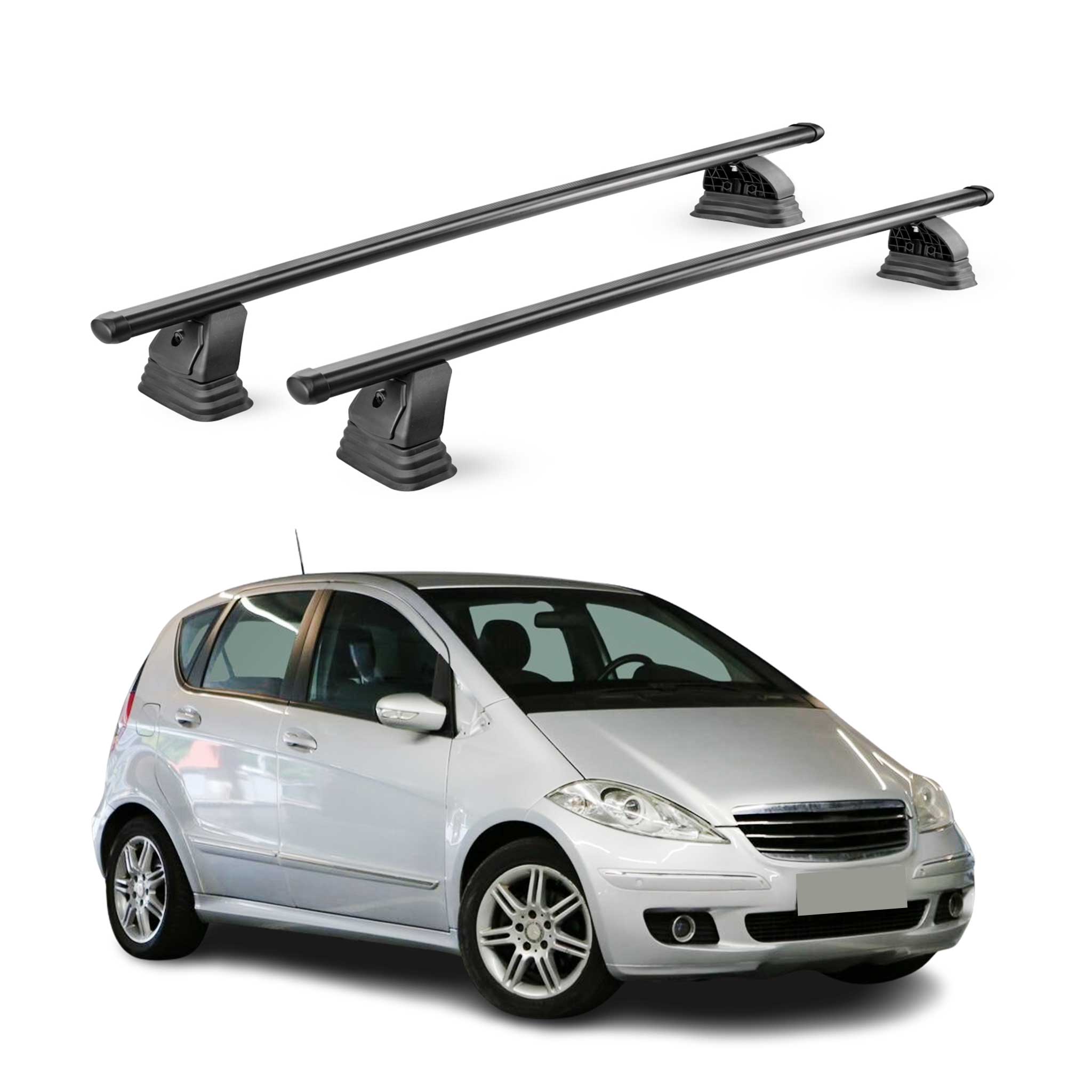 Barres de toit transversales acier pour Mercedes Classe A W169 2004-2012 Noir 2x